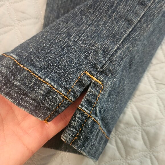 Levi's Classic Slim Women Denim Stretch Capris Crop Wash Jeans Blue Navy Size 10 - Picture 5 of 7